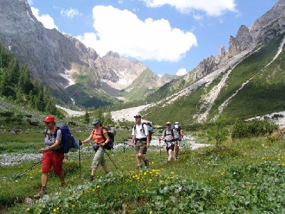 Aktives wandern bei einer Alpenüberquerung